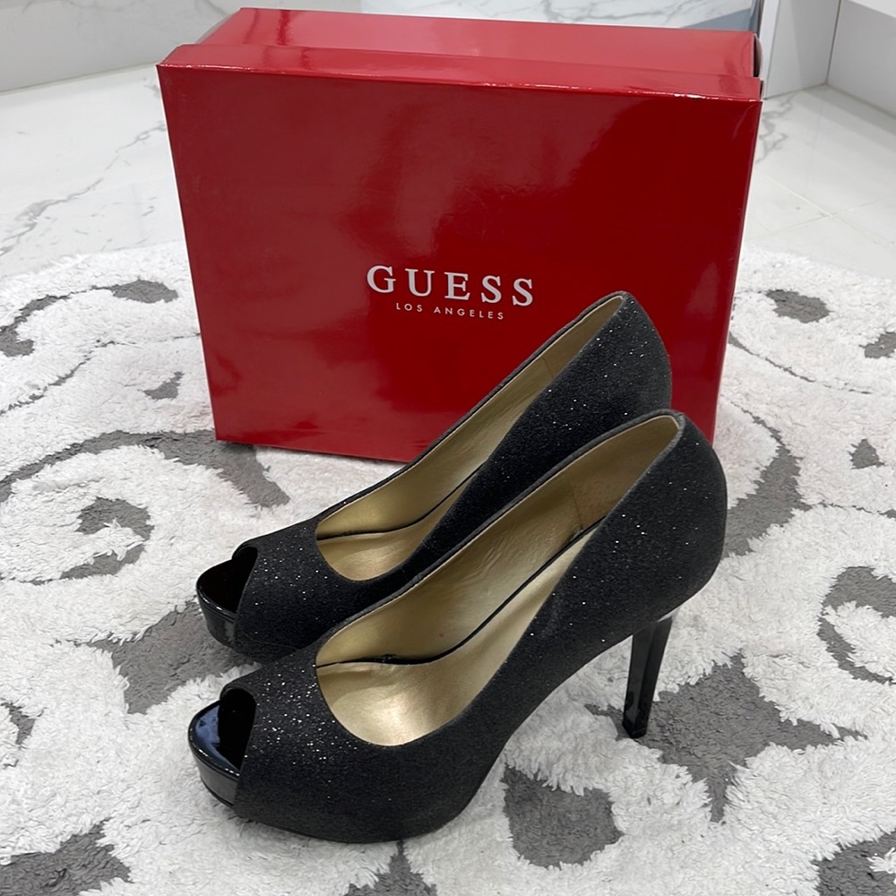 Guess peep toe heels